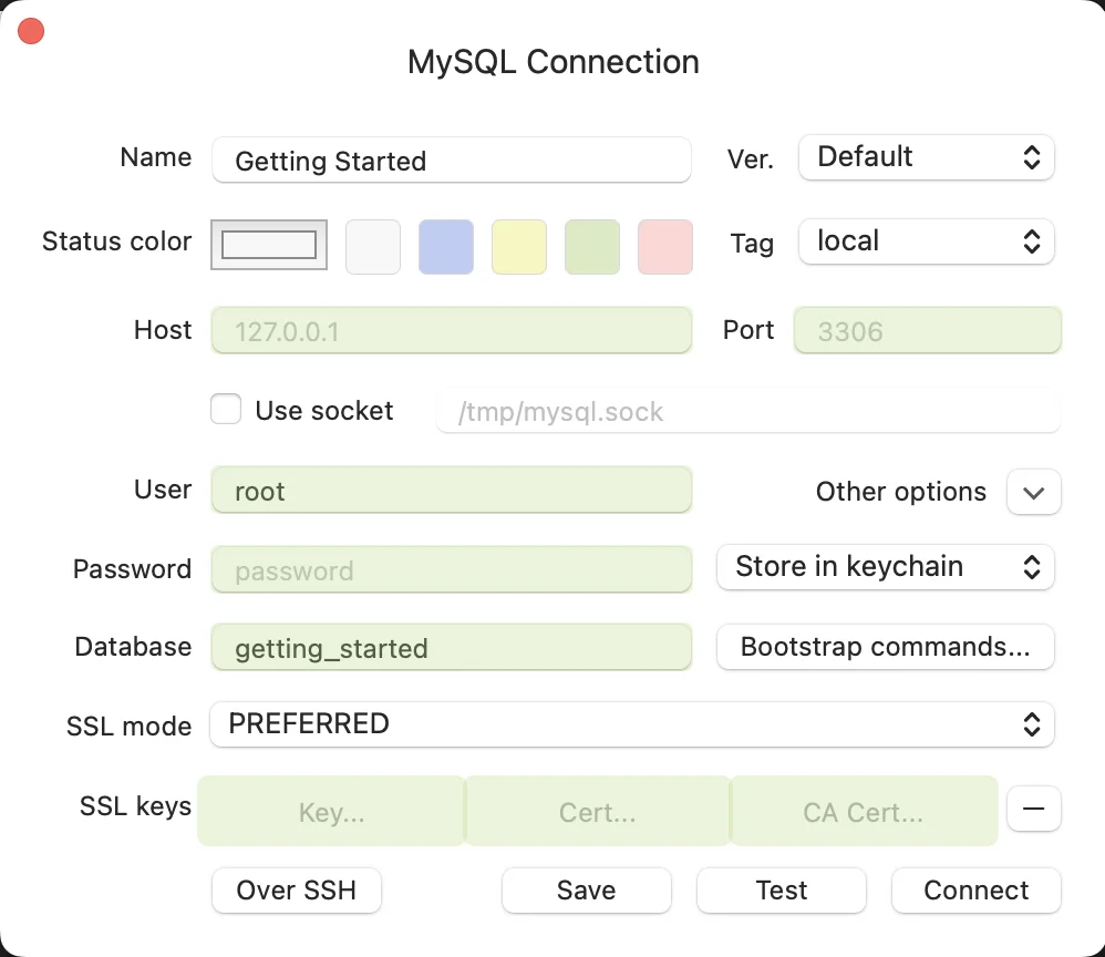 Tableplus Connection