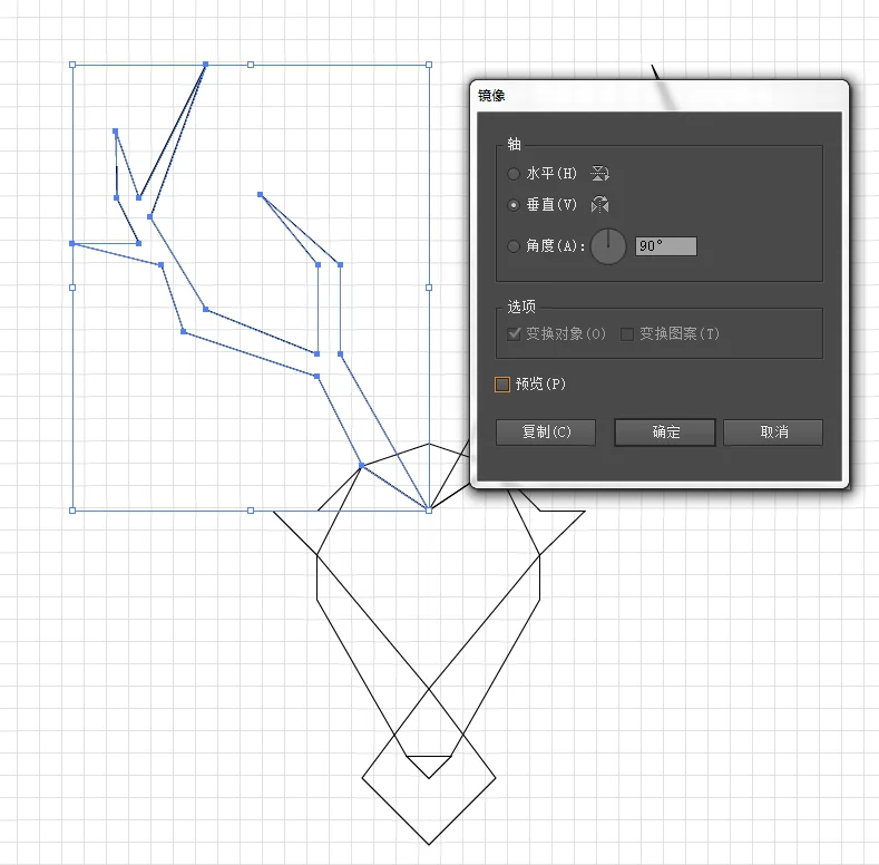AI教程!手把手教你创建简约现代的直线鹿形LOGO