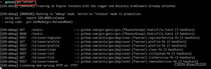 启动goc server