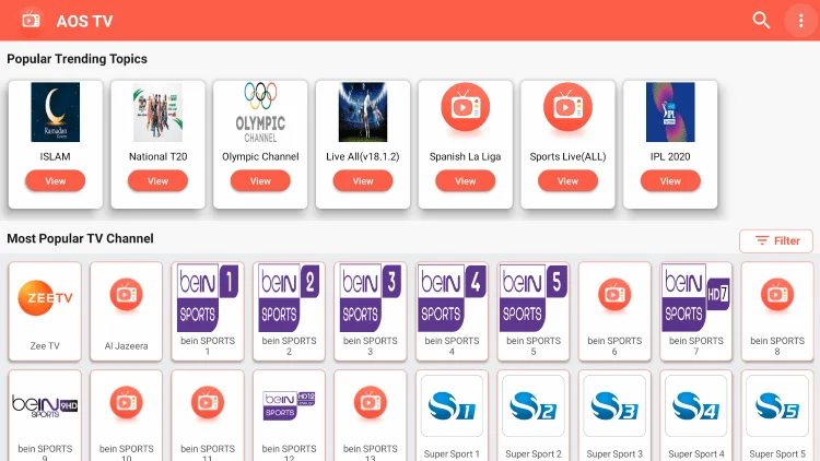 free live tv app aos tv