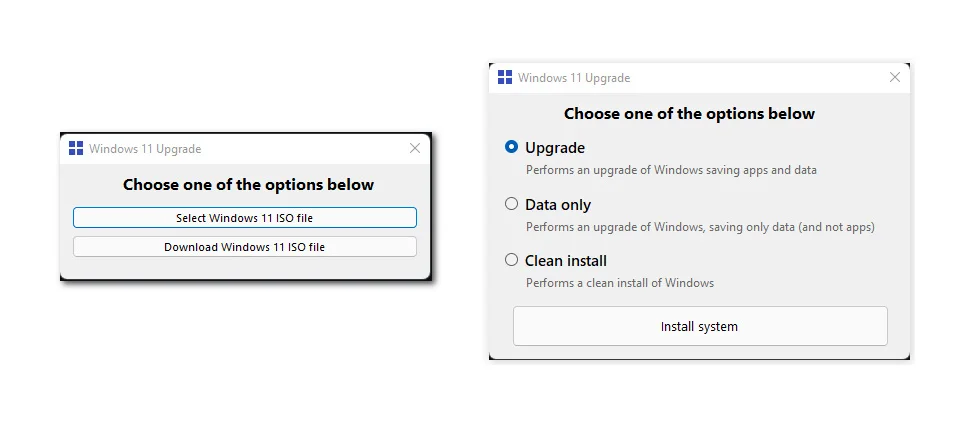 Windows11Upgrade:绕过硬件检查,在旧设备上安装Win11