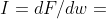 I=dF/dw