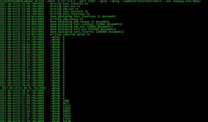 基于golang编写的mongo并发同步mongorsync、增量热备工具mongobackup 基于golang编写的mongo并发同步mongorsync、增量热备工具mongobackup