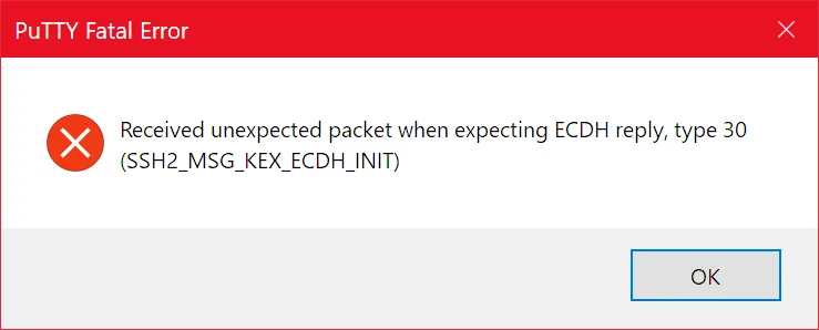 putty kex error