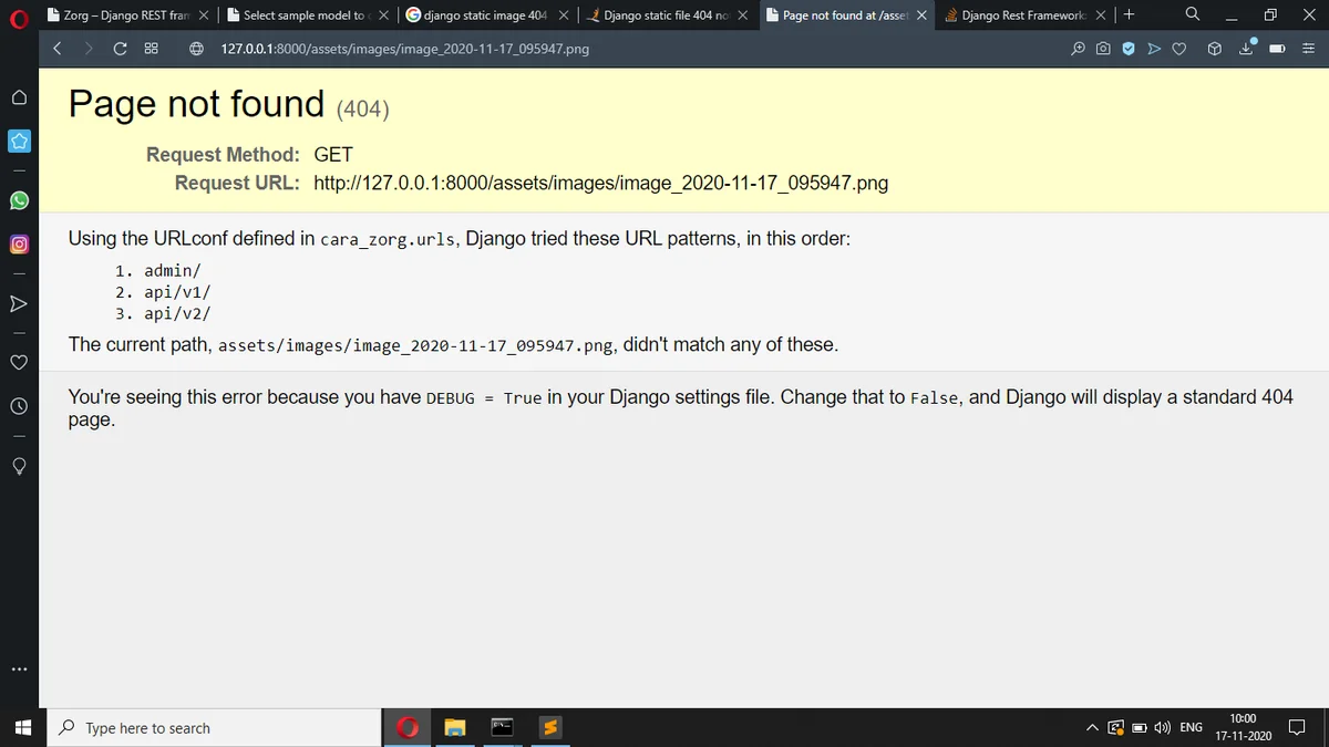 The error I get while accessing the file.
