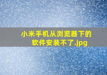 小米手机从浏览器下的软件安装不了