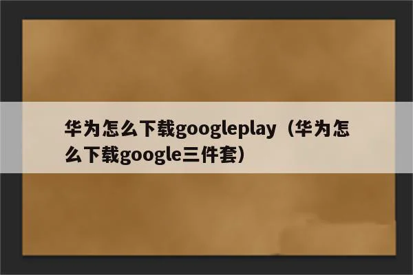 华为怎么下载googleplay（华为怎么下载google三件套）