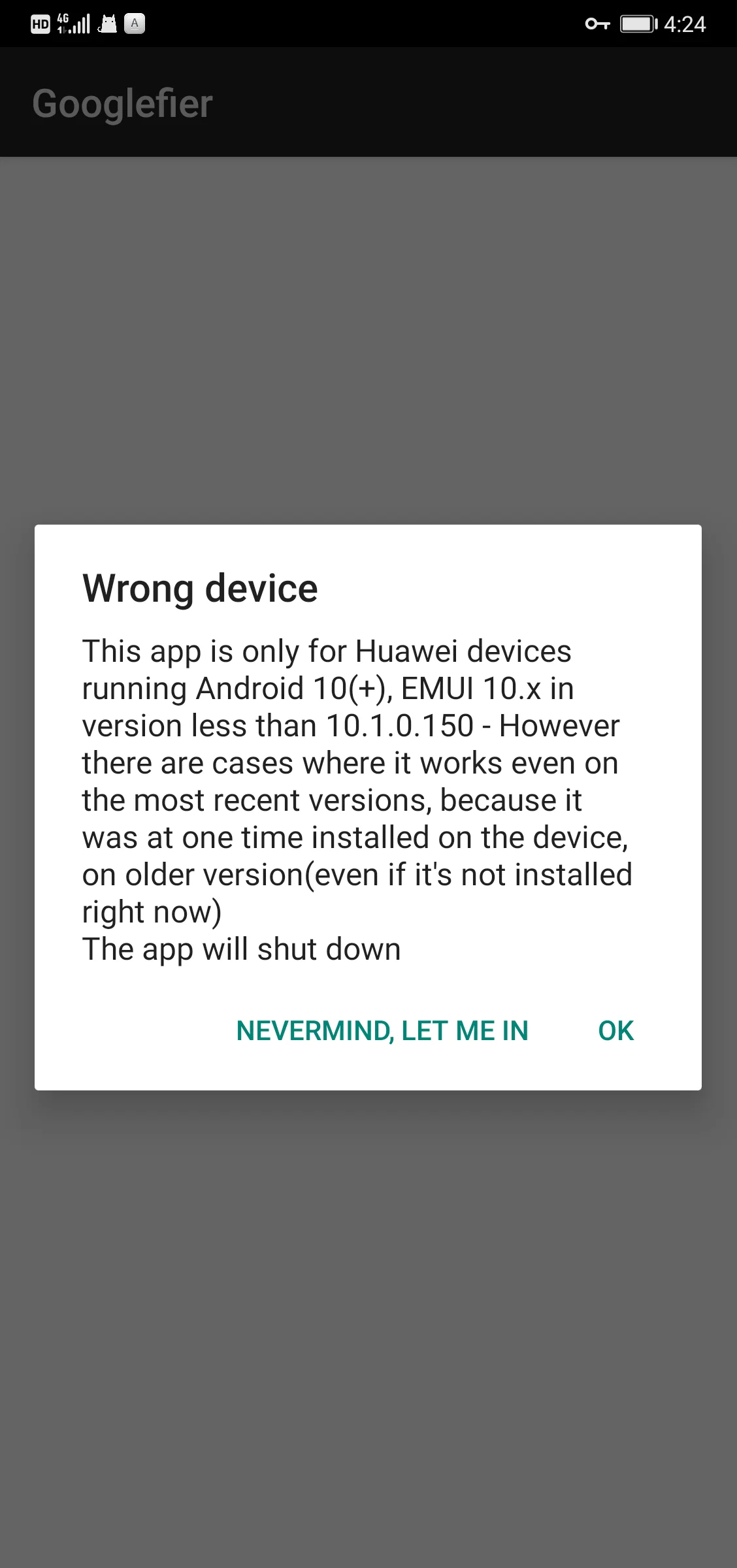 打开Googlefier,点左边按钮